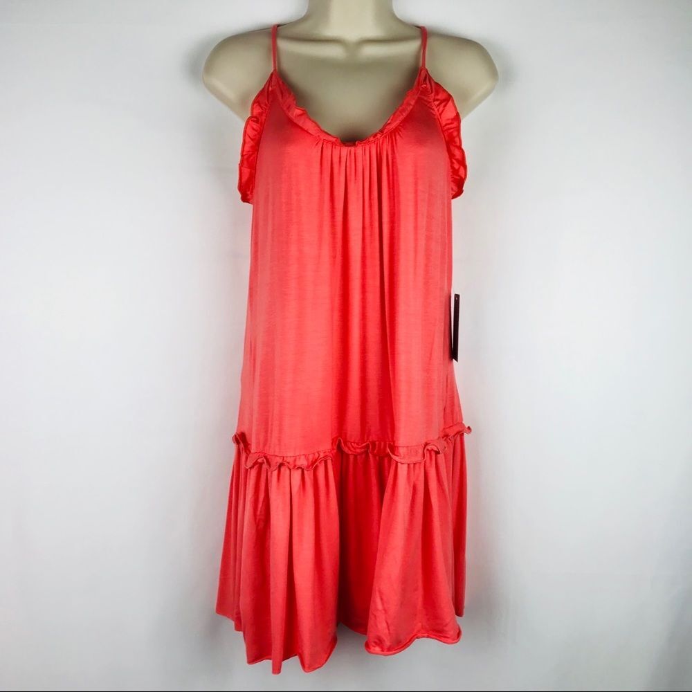The Vanity Room Sleeveless Knit Ruffle Trim Dress